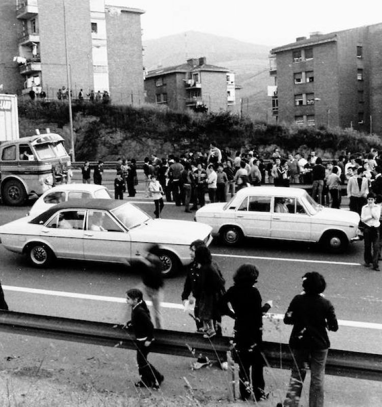 Movilización en Rekalde contra la autovía durante la década de los ochenta